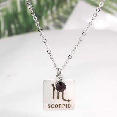 12 Zodiac Constellation Signs Pendant Necklace Crystal Birthstone Necklace Women Stainless Steel Jewelry
12 Zodiac Constellation Signs Pendant Necklace Crystal Birthstone Necklace Women Stainless Steel Jewelry