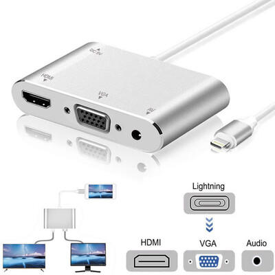 Newest For Lightning to HDMI VGA Jack Audio TV Adapter Cable Converter For iPhone X iPhone 8 7 7 Plus 6 6S For iPad Series
Newest For Lightning to HDMI VGA Jack Audio TV Adapter Cable Converter For iPhone X iPhone 8 7 7 Plus 6 6S For iPad Series