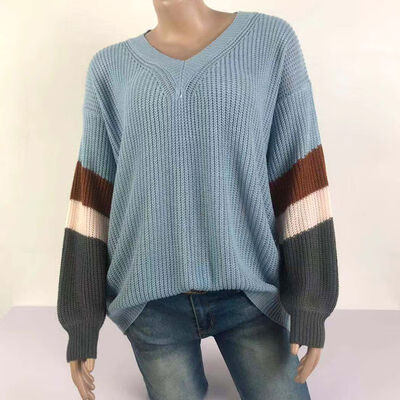 Pullover Women Striped Stitching Knit Material Comfortable Soft Autumn Fashion New Wild Loose Long Sleeve Style Simple
Pullover Women Striped Stitching Knit Material Comfortable Soft Autumn Fashion New Wild Loose Long Sleeve Style Simple