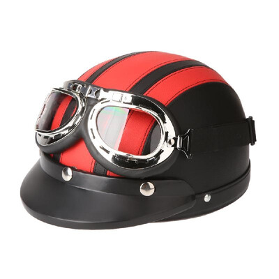 Motorcycle Scooter Open Face Half Leather Helmet with Visor UV Goggles Retro Vintage Style 54-60cm
Motorcycle Scooter Open Face Half Leather Helmet with Visor UV Goggles Retro Vintage Style 54-60cm