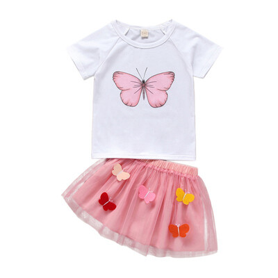 Baby Girl Skirt Set Casual Summer Butterfly Print Short Sleeve T-shirtMini Mesh Skirt Suits 2Pcs Costume Set
Baby Girl Skirt Set Casual Summer Butterfly Print Short Sleeve T-shirtMini Mesh Skirt Suits 2Pcs Costume Set