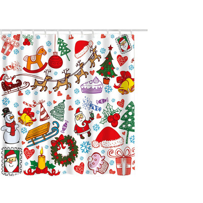 Gobestart Christmas Waterproof Polyester Bathroom Shower Curtain Decor With Hooks 66x72
Gobestart Christmas Waterproof Polyester Bathroom Shower Curtain Decor With Hooks 66x72
