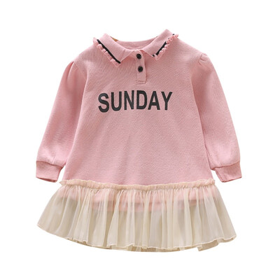 Baby Girl Dress Autumn Girls Casual Wear Long Sleeve Sweet Letter Print Round Neck Mesh Stitching Kids Girl Cute Dress
Baby Girl Dress Autumn Girls Casual Wear Long Sleeve Sweet Letter Print Round Neck Mesh Stitching Kids Girl Cute Dress