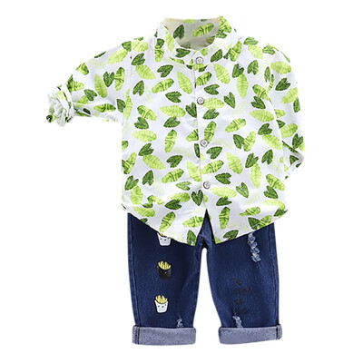 Autumn Children Baby Boys Casual Long Sleeve Leaves Pattern Shirt TopsDenim Trouser Set
Autumn Children Baby Boys Casual Long Sleeve Leaves Pattern Shirt TopsDenim Trouser Set