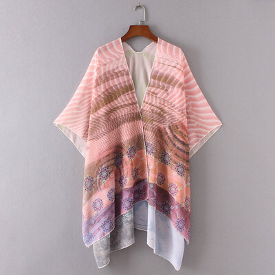 New Women Chiffon Loose Cardigan Gradient Front Floral Print 34 Sleeves Beach Thin Casual Outerwear Pink
New Women Chiffon Loose Cardigan Gradient Front Floral Print 34 Sleeves Beach Thin Casual Outerwear Pink