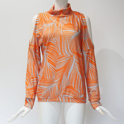 Women Long Sleeve Shirts Autumn Turtleneck Cold Shoulder Printed Pullover Jumper Tops Blouse
Women Long Sleeve Shirts Autumn Turtleneck Cold Shoulder Printed Pullover Jumper Tops Blouse