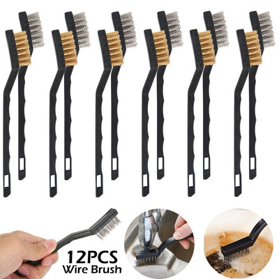 12 Pieces Plastic Handle Stainless Steel Wire Brush&Plastic Handle Copper Wire Brush for Cleaning Welding Slag&Rust
12 Pieces Plastic Handle Stainless Steel Wire Brush&Plastic Handle Copper Wire Brush for Cleaning Welding Slag&Rust