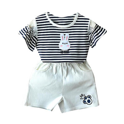Children Summer Comfortable Cartoon Stripes Printed Short Sleeve T-shirt Round Collar Casual TopsPants 1-5Y
Children Summer Comfortable Cartoon Stripes Printed Short Sleeve T-shirt Round Collar Casual TopsPants 1-5Y