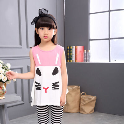 Children Girls Cartoon Sleeveless Tops Suits VestStriped Pants Summer Baby Girl Cotton Trousers Outfits Set Children Clothing
Children Girls Cartoon Sleeveless Tops Suits VestStriped Pants Summer Baby Girl Cotton Trousers Outfits Set Children Clothing