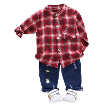 Autumn Set Children Boys Casual Long Sleeve Plaid Print Shirt TopsCartoon Denim Pants Trouser Set
Autumn Set Children Boys Casual Long Sleeve Plaid Print Shirt TopsCartoon Denim Pants Trouser Set
