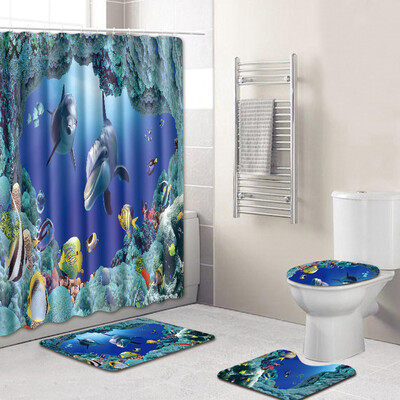 Toponeto 4PCS Sea Style Non Slip Toilet Polyester Cover Mat Set Bathroom Shower Curtain
Toponeto 4PCS Sea Style Non Slip Toilet Polyester Cover Mat Set Bathroom Shower Curtain