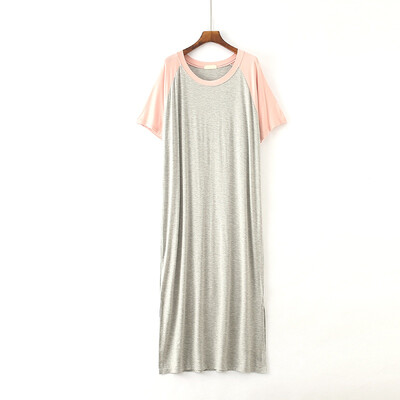 Women Patchwork Nightdress Loose Short-sleeved Dress Modal Nightgowns Ladies Pajamas
Women Patchwork Nightdress Loose Short-sleeved Dress Modal Nightgowns Ladies Pajamas