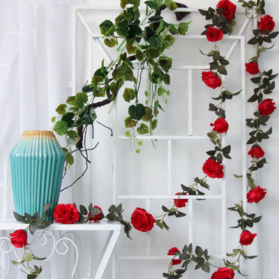2M Artificial Rose Flower Fake Hanging Decorative Roses Vine Plants Upstairs Artificials Flowers Wedding Wall Decoration
2M Artificial Rose Flower Fake Hanging Decorative Roses Vine Plants Upstairs Artificials Flowers Wedding Wall Decoration