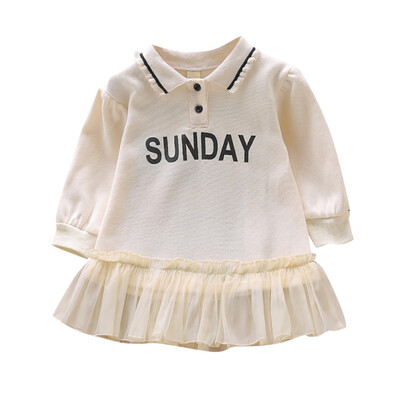 Baby Girl Dress Autumn Girls Casual Wear Long Sleeve Sweet Letter Print Round Neck Mesh Stitching Kids Girl Cute Dress
Baby Girl Dress Autumn Girls Casual Wear Long Sleeve Sweet Letter Print Round Neck Mesh Stitching Kids Girl Cute Dress