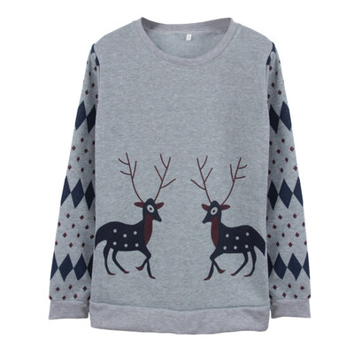 Women Christmas Long Sleeve Plus Velvet Round Neck Sweatshirt Winter Fashion Casual Deer Printed Pullover 3 Colors
Women Christmas Long Sleeve Plus Velvet Round Neck Sweatshirt Winter Fashion Casual Deer Printed Pullover 3 Colors
