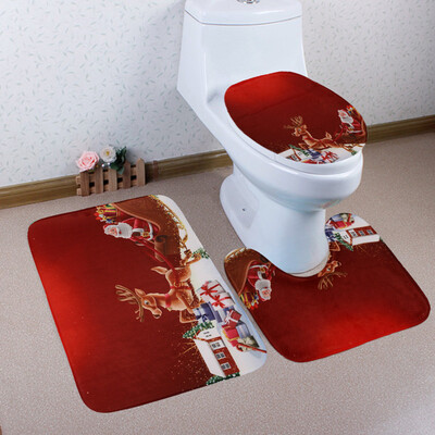 Toponeto 3PCS Christmas Bathroom Non-Slip Pedestal Rug Lid Toilet Cover Bath Mat Set
Toponeto 3PCS Christmas Bathroom Non-Slip Pedestal Rug Lid Toilet Cover Bath Mat Set