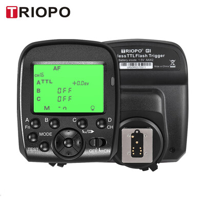 TRIOPO G1 Dual TTL Wireless Trigger with Widescreen LCD Display 18000s HSS 24G Wireless Transmission 16 Channels for Canon Nikon
TRIOPO G1 Dual TTL Wireless Trigger with Widescreen LCD Display 18000s HSS 24G Wireless Transmission 16 Channels for Canon Nikon