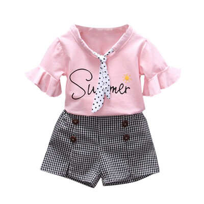 Girl Shorts Set Summer Children Baby Girls Casual Flare Sleeve Tops Letter Print T-shirtShorts Suits Costume Set
Girl Shorts Set Summer Children Baby Girls Casual Flare Sleeve Tops Letter Print T-shirtShorts Suits Costume Set