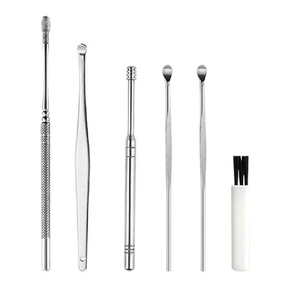 6Pcs Ear Pick Set Stainless Steel Earpick Ear Wax Curette Remover Ear Cleaner Spoon Spiral Ear Clean Tool with Case
6Pcs Ear Pick Set Stainless Steel Earpick Ear Wax Curette Remover Ear Cleaner Spoon Spiral Ear Clean Tool with Case