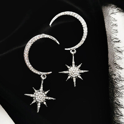 Sparkly 925 Sterling Silver Gold Dangling Moon Star Earrings Earring Moon Dangle Earrings Gift For Her
Sparkly 925 Sterling Silver Gold Dangling Moon Star Earrings Earring Moon Dangle Earrings Gift For Her