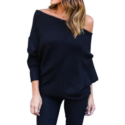 Bat Sleeves Sweater Womens Sexy Off-shoulder Tops Autumn Winter Loose Wild Sweater Casual Female Fashion Solid Color Clothes
Bat Sleeves Sweater Womens Sexy Off-shoulder Tops Autumn Winter Loose Wild Sweater Casual Female Fashion Solid Color Clothes