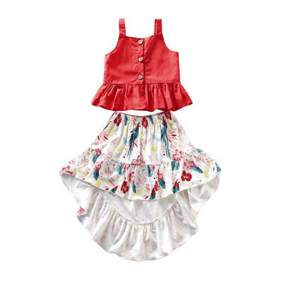 Baby Girls Clothes Fashion Summer Strap Tops BlouseIrregular Design Floral Print Skirts Suits Kids Girls Clothes Costume Set
Baby Girls Clothes Fashion Summer Strap Tops BlouseIrregular Design Floral Print Skirts Suits Kids Girls Clothes Costume Set