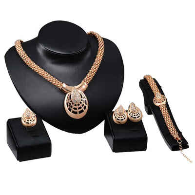 Fashion Women 18k Gold Plated Africa Dubai Wedding Party Necklace Bracelet Ring Jewelry Set
Fashion Women 18k Gold Plated Africa Dubai Wedding Party Necklace Bracelet Ring Jewelry Set