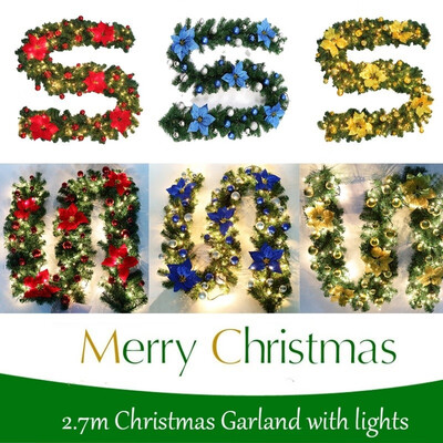 270cm Garland Christmas Illuminated LED Light Flower Ball Decoration Pine Xmas Festive Wreath Stairs Fireplace
270cm Garland Christmas Illuminated LED Light Flower Ball Decoration Pine Xmas Festive Wreath Stairs Fireplace