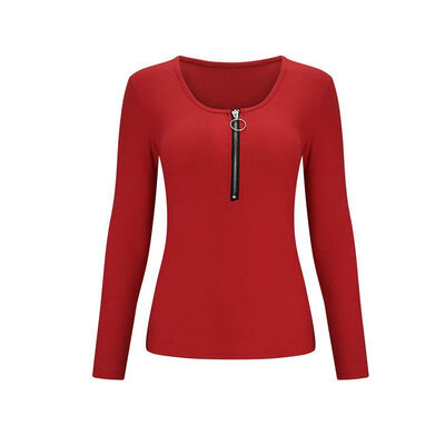 4 Colors Women Autumn Winter Fashion Solid Color Sexy T-shirt Zipper V-neck Long-sleeved T-shirts Women Top
4 Colors Women Autumn Winter Fashion Solid Color Sexy T-shirt Zipper V-neck Long-sleeved T-shirts Women Top