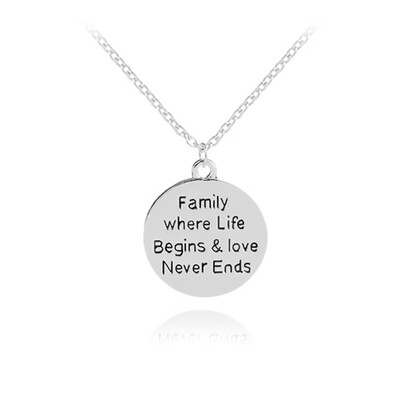 New Family Necklace Family Where Life Begins Love Never Ends Letter Pendant Best Gifts For Family Novelty
New Family Necklace Family Where Life Begins Love Never Ends Letter Pendant Best Gifts For Family Novelty
