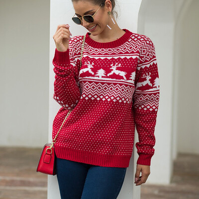 Tailored Women Christmas Sweater Long Sleeve O-Neck Christmas knitting Pullover Tops
Tailored Women Christmas Sweater Long Sleeve O-Neck Christmas knitting Pullover Tops