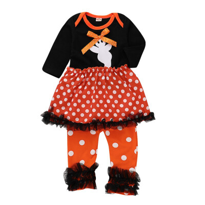 Baby Girl Cute Halloween Dot Print Casual Long Sleeve Romper DressPants Children Clothes Set
Baby Girl Cute Halloween Dot Print Casual Long Sleeve Romper DressPants Children Clothes Set