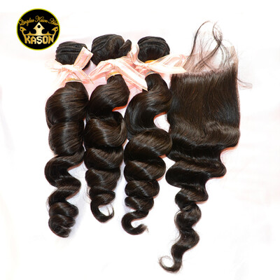 Kason Grade 8A Brazilian Virgin Hair With Closure Loose Wave Human Hair 3 Bundles With Lace Closure Swiss Lace 44 Size 130 Densi
Kason Grade 8A Brazilian Virgin Hair With Closure Loose Wave Human Hair 3 Bundles With Lace Closure Swiss Lace 44 Size 130 Densi