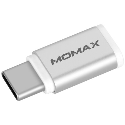 MOMAX Type-C adapter Android Micro USB to Type-C adapter millet 5/6 Huawei P10 / 9 and other mobile phone data charging cable conversion head Silver
MOMAX Type-C adapter Android Micro USB to Type-C adapter millet 5/6 Huawei P10 / 9 and other mobile phone data charging cable conversion head Silver