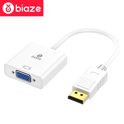 BIAZE DP to VGA Converter Displayport To VGA Female HD Converter Cable TV Projector Video Adapter ZH33-PC White
BIAZE DP to VGA Converter Displayport To VGA Female HD Converter Cable TV Projector Video Adapter ZH33-PC White
