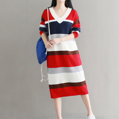 City plus CITYPLUS 2017 winter new style women women stripes warm long boots in the long sweater wild long sleeves dress CWQZ17T168 red and black uniform
City plus CITYPLUS 2017 winter new style women women stripes warm long boots in the long sweater wild long sleeves dress CWQZ17T168 red and black uniform