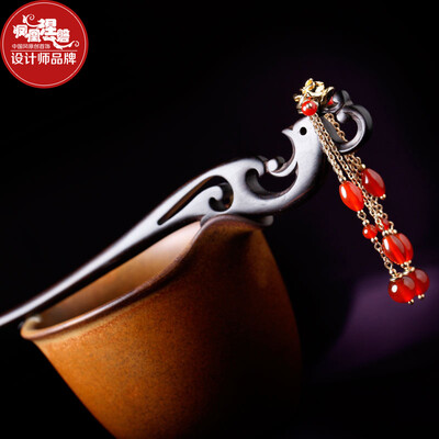 Phoenix Nirvana ebony hairpin female classical national wind agate step-flow tassel bridal hair hairpin headdress hair accessories
Phoenix Nirvana ebony hairpin female classical national wind agate step-flow tassel bridal hair hairpin headdress hair accessories
