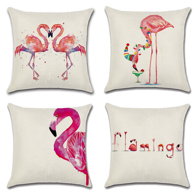 Pack of 4 Decorative Cushion Cover Cotton Linen Throw Pillow Case Cover Sofa Home Décor 18"18"Flamingo Woods 
Pack of 4 Decorative Cushion Cover Cotton Linen Throw Pillow Case Cover Sofa Home Décor 18"18"Flamingo Woods