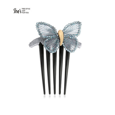 shes Qian Zi headdress jewelry handmade long gear comb mesh yarn imitation crystal insert comb blue
shes Qian Zi headdress jewelry handmade long gear comb mesh yarn imitation crystal insert comb blue