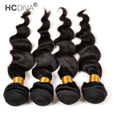 HCDIVA 4 Bundle Loose Wave Peruvian Virgin Human Hair 100g/ Bundles Color Natural Black 4pcs/lot
HCDIVA 4 Bundle Loose Wave Peruvian Virgin Human Hair 100g/ Bundles Color Natural Black 4pcs/lot