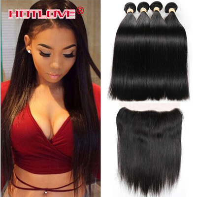 Brazilian Virgin Hair Straight 4 Bundles with Lace Frontal Ear to Ear Natural Hairline 134 Frontal with Human Hair Weaves 5pcsL
Brazilian Virgin Hair Straight 4 Bundles with Lace Frontal Ear to Ear Natural Hairline 134 Frontal with Human Hair Weaves 5pcsL