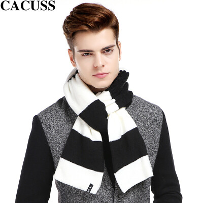 CACUSS Scarves Men's Fashion Striped Scarf Knit Warm Scarf Black and White Striped W0050
CACUSS Scarves Men's Fashion Striped Scarf Knit Warm Scarf Black and White Striped W0050