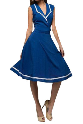 Lovaru ™summer style 2015 new women dress Blue sleeveless v-neck elegant knee-length dress fashion casual style
Lovaru ™summer style 2015 new women dress Blue sleeveless v-neck elegant knee-length dress fashion casual style