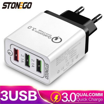 STONEGO 3-USB Wall Charger with Quick Charge 18W QC 30 USB Adapter Multiport Output QC 302 USB Port with Smart IC
STONEGO 3-USB Wall Charger with Quick Charge 18W QC 30 USB Adapter Multiport Output QC 302 USB Port with Smart IC