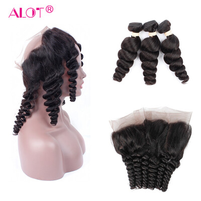 Alot Malaysian Virgin Hair Loose Wave 3 Bundles With 360 Lace Frontal Hair Malaysian Loose Weave 360 Frontal with Bundles Hair Ext
Alot Malaysian Virgin Hair Loose Wave 3 Bundles With 360 Lace Frontal Hair Malaysian Loose Weave 360 Frontal with Bundles Hair Ext