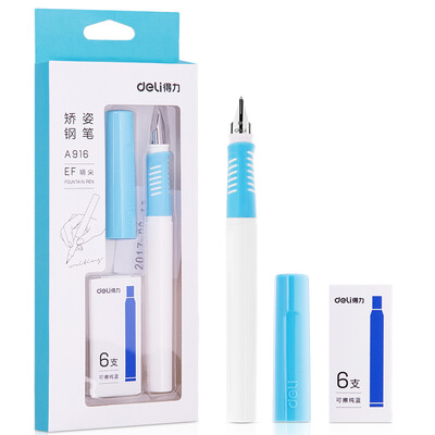 Deli deli EF Mingjian Youshang series posture posture pen signature pen posture posture pen six six erasable blue ink bags blue A916
Deli deli EF Mingjian Youshang series posture posture pen signature pen posture posture pen six six erasable blue ink bags blue A916