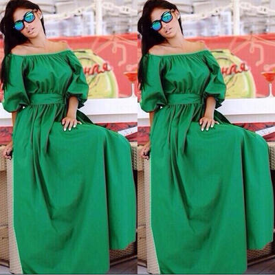 Lovaru ™summer style 2015 new casual women dress solid design and half lantern sleeve slash neck floor-length dress
Lovaru ™summer style 2015 new casual women dress solid design and half lantern sleeve slash neck floor-length dress