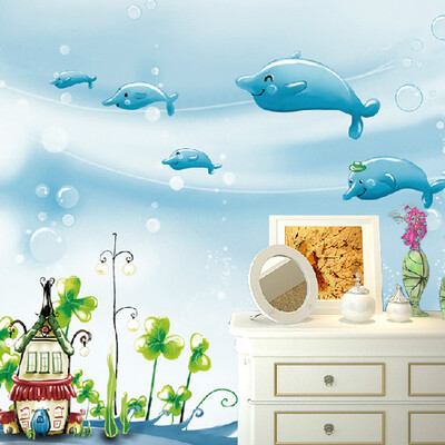 Custom Mural 3D Cartoon Children's Room Non-woven Background Wallpaper Blue Dolphin Underwater World Of Boys And Girls Wallpaper
Custom Mural 3D Cartoon Children's Room Non-woven Background Wallpaper Blue Dolphin Underwater World Of Boys And Girls Wallpaper