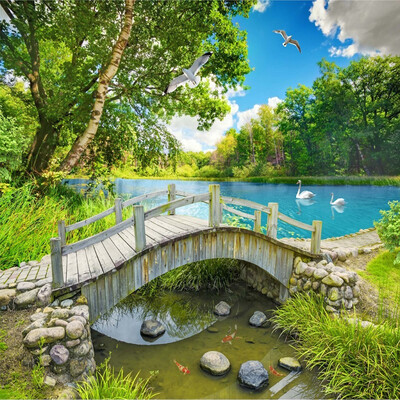 Custom Wall Mural Wall Papers Home Decor Small Bridge Lake Water 3D Nature Landscape Photo Background Wall Painting Wallpaper
Custom Wall Mural Wall Papers Home Decor Small Bridge Lake Water 3D Nature Landscape Photo Background Wall Painting Wallpaper
