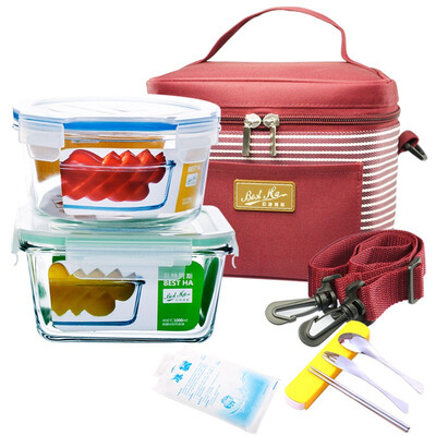 Beltais BestHA heat-resistant glass crisper two-piece 1000ml 800ml oven refrigerator microwave oven lunch box RL2-05B send wine red insulation package
Beltais BestHA heat-resistant glass crisper two-piece 1000ml 800ml oven refrigerator microwave oven lunch box RL2-05B send wine red insulation package